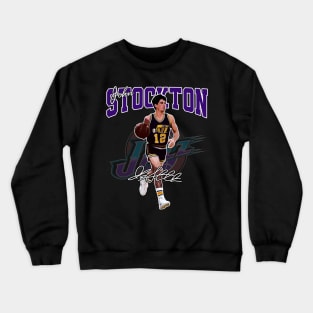 John Stockton Utah Basketball Legend Signature Vintage Retro 80s 90s Bootleg Rap Style Crewneck Sweatshirt